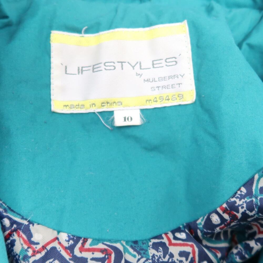 Vintage 90s Lifestyles By Mulberry Street Teal Green Trench Coat 10 View 6